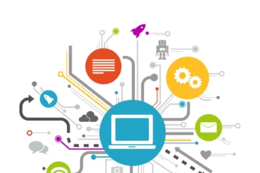 Infográfico sobre sistemas digitais para controle de balanças industriais, mostrando conexão entre tecnologia, automação e controle de peso em ambientes industriais.